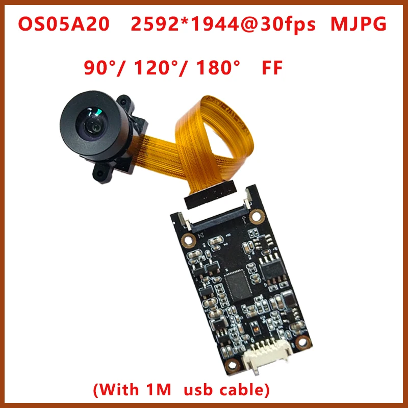 OS05A2 Sensor HD 5MP 2K Fixed foc USB Camera module 2592*1944 FOV 90 120 180 Degree For Windows Linux Android PC Laptop Video