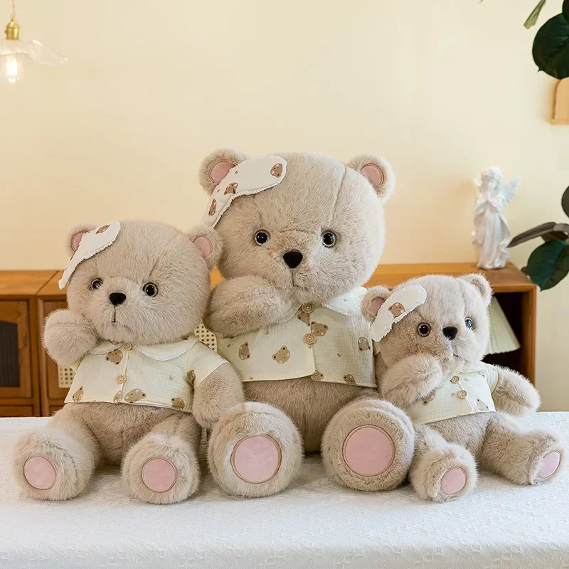 

New Cute Good Night Bear Plush Toys Children's Soothing Dolls Indoor Ornaments Children's Sleeping Toy Children Birthday Gifts