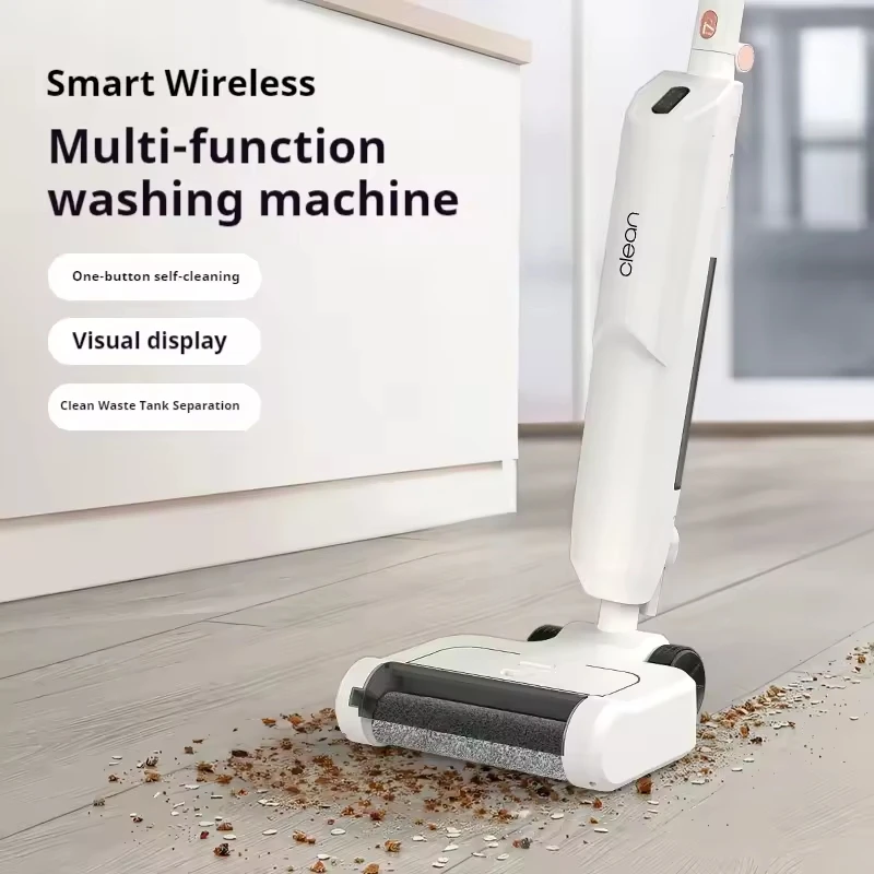 مجموعة مكنسة وممسحة لاسلكية - آلة تنظيف الأرضيات الرطبة/الجافة اللاسلكية مع شفط قوي وخزان مياه للمنزل والمكتب