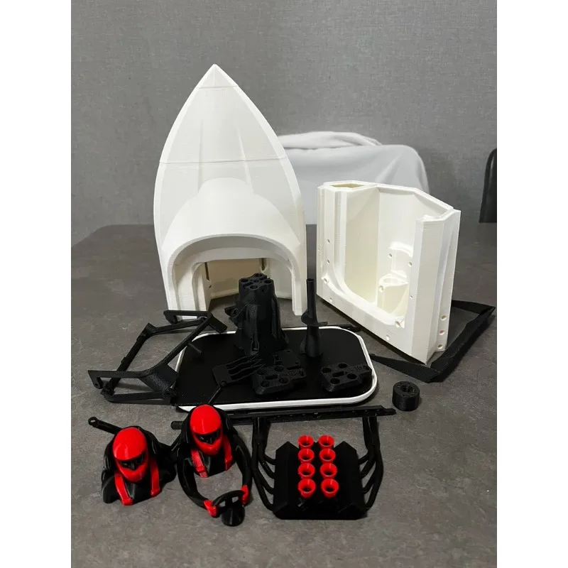 

ABS 3D Printed RC Jet Boat with M-jet-25 Water Jet Pump Turbine, High Speed Remote Control Jet Boat Toy for Lake Pool Racing