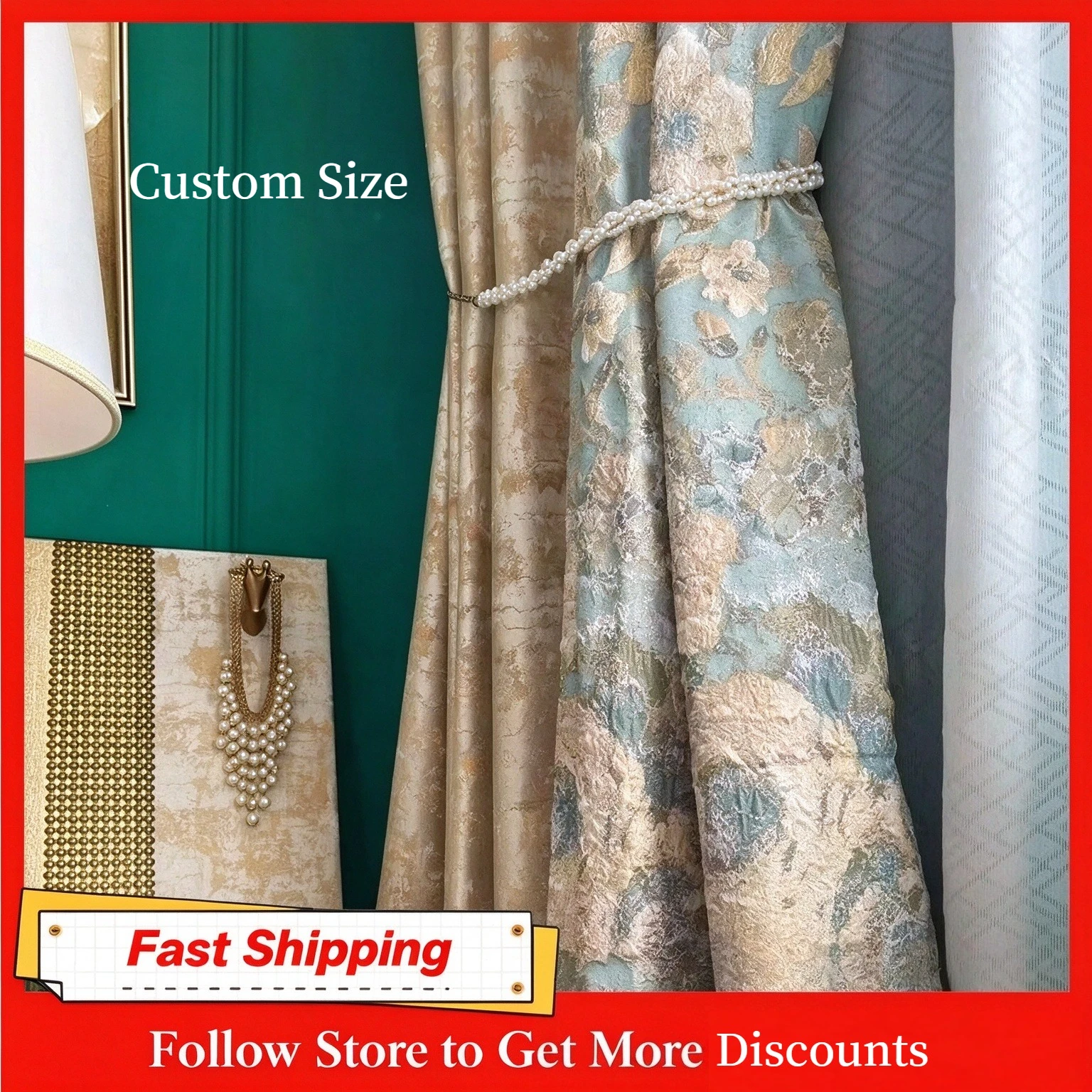 French Light Luxury Romantic Blackout Curtains for Living Dining Room Bedroom Heat Insulation Floating Window Decor White Tulle