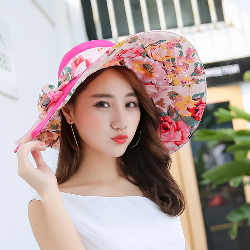 

Women's Hat New Spring and Summer Women Travel Sunblock Casual Collapsible Beach Hat Big Brimmed Sun Hat Panama Women's Hat