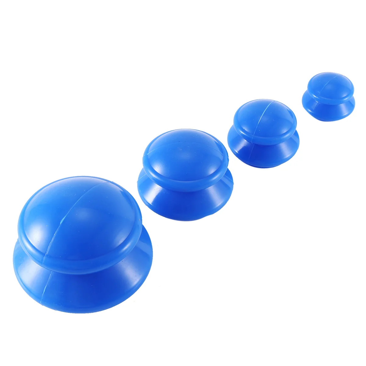Ventouse-latas de vacío azules de silicona para masaje, Ventouse anticelulitis, terapia física, dispositivo de cuidado de la salud, 4 piezas