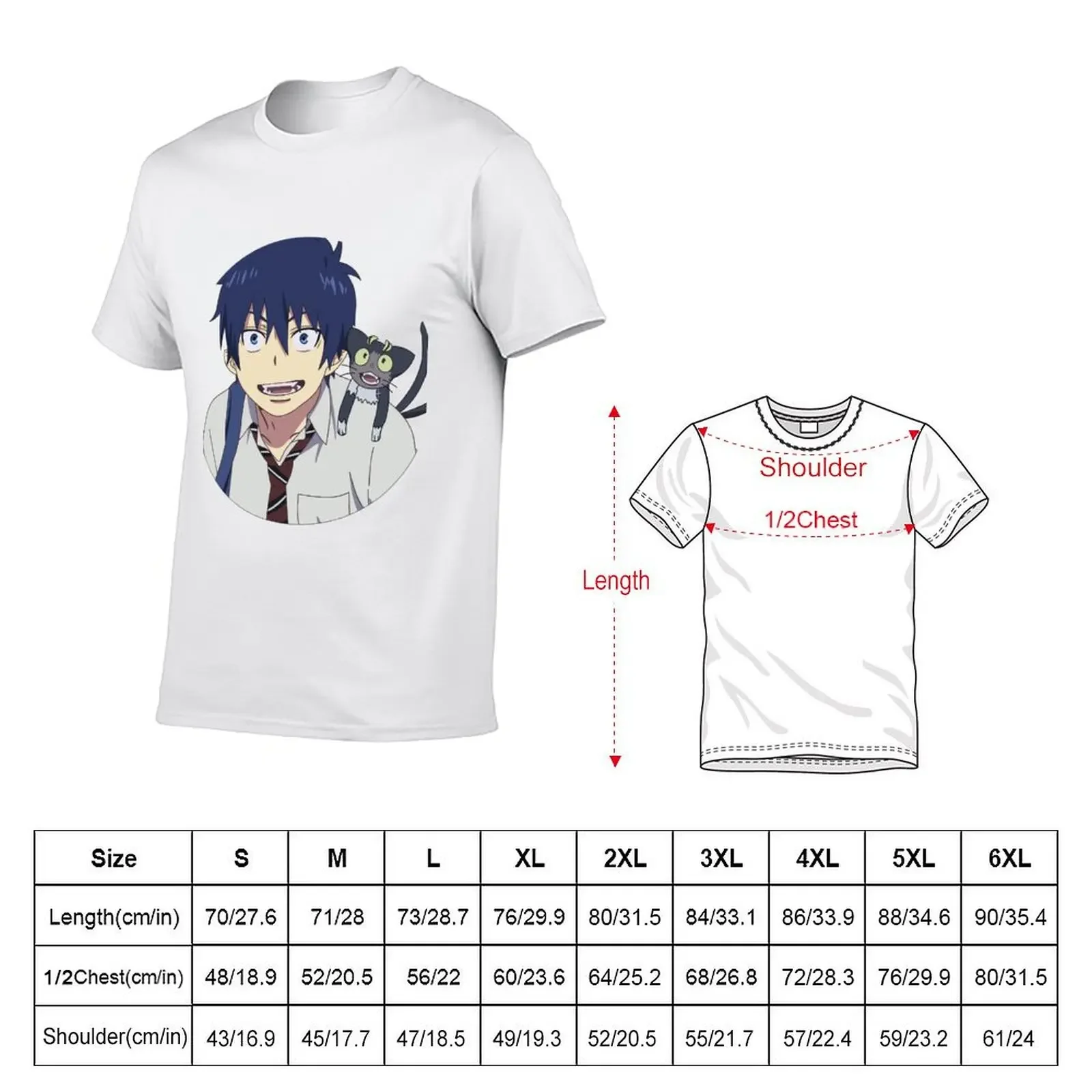 Blue Exorcist - Rin Okumura and Kuro T-Shirt graphic t shirts plus size clothes quick-drying t shirt men