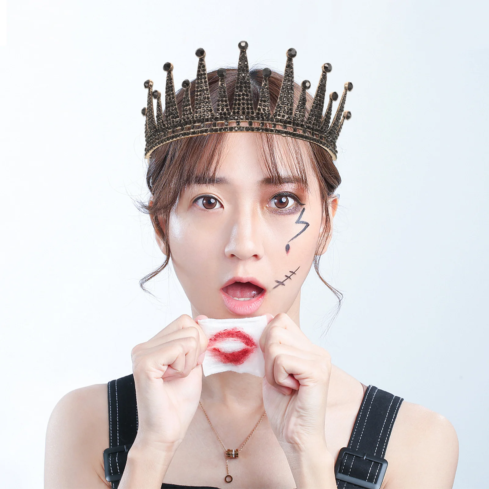 

Черная корона со стразами в стиле барокко, свадебная тиара из сплава, свадебный костюм для выпускного вечера, элегантный легкий аксессуар