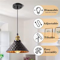 Industrial Vintage Pendant Light Loft Black Iron Shade Home Decor For Living Room Kitchen Hanging Ceiling Lamp Interior Lighting