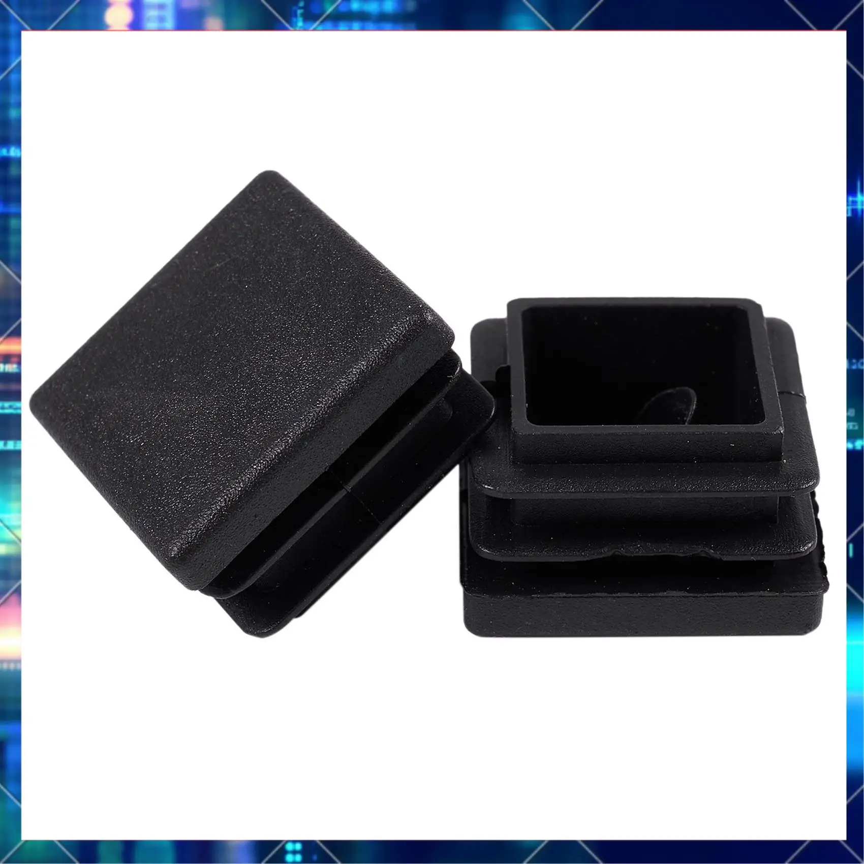 

100 Pcs Plastic Square Blanking End Caps Tube Inserts 25Mm X 25Mm-AA02