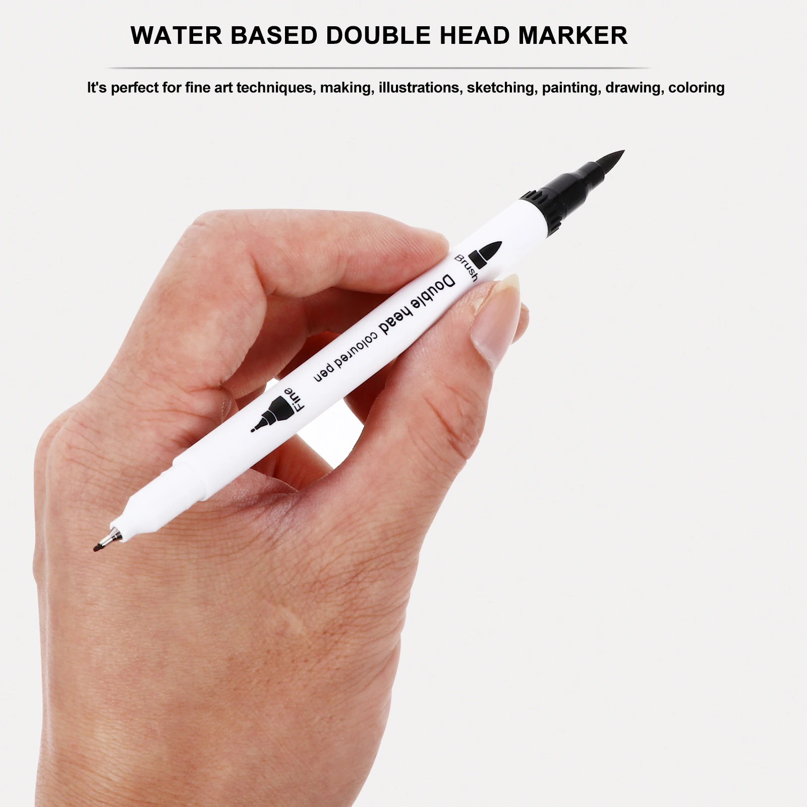 12 Colors Marker Pens Water based Art Markers Double Head Paint Pens Set for Sketching Drawing Illustrations