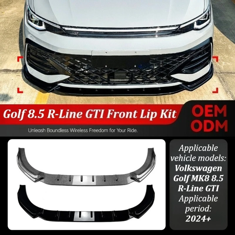 

For 2024+ Volkswagen Golf MK8 8.5 R-Line GTI Front Bumper Lip Splitter Spoiler Car Styling Exterior Accessories Modification