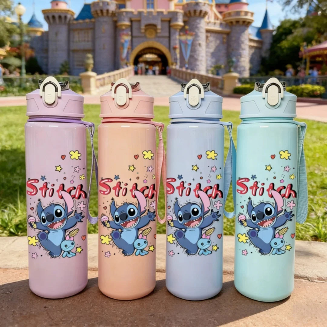 

3D Printed Cartoon Water Bottle, New Push-Button Lid, Cute Design, Fade-Resistant, Reusable Lightweight Bottle, Durable