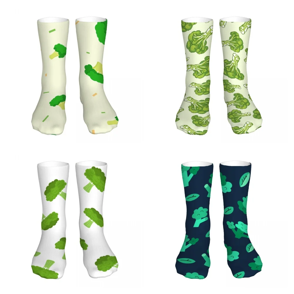 Broccoli Pattern Mens Womens Funny Crew Socks Cool 3D Printed Design Socks Fashion Comfortable Basketball Socks