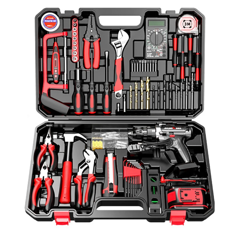 Household Hardware Tool Set Maintenance Multi-function Combination Tool Set Car Woodworking Electrician Tool Storage Box Case