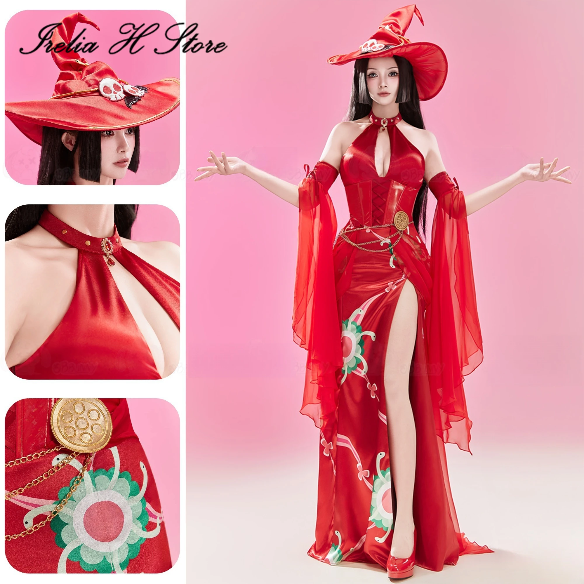 

Irelia H Store Anime Boa Hancock ONE PIECE Cosplay Costume Boa Hancock witch Sexy Dress Halloween Costume