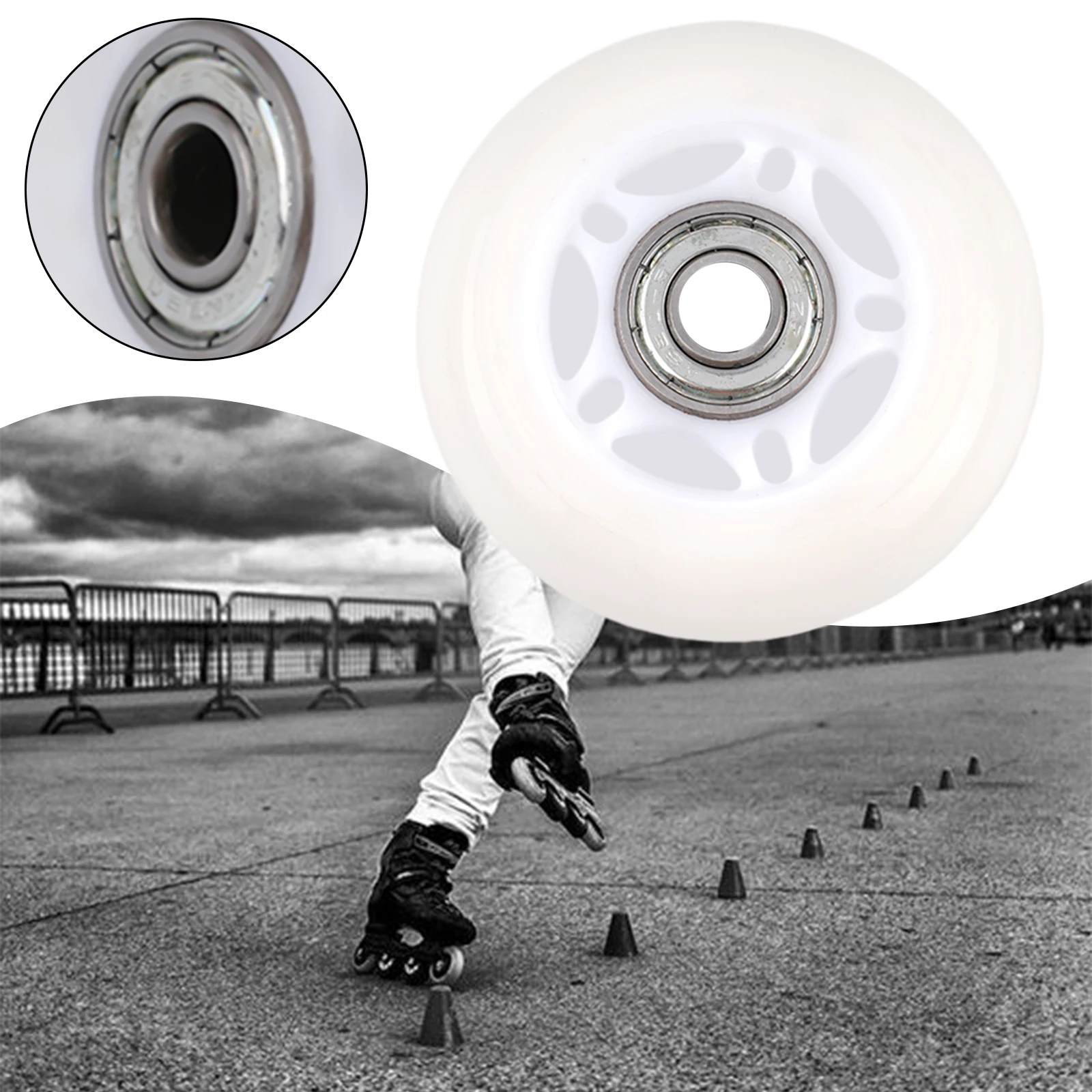 Lager Inline-Skate-Räder Sportartikel weiß/72mm Outdoor-Sport Polyurethan pu langlebig hohe Qualität