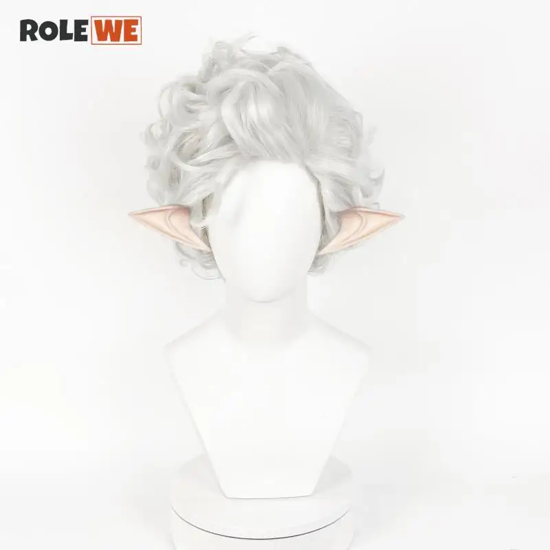 Astarion Cosplay Wig Vampire Cosplay Wig Silver White Hair Baldur's Gate3 Heat Resistant Synthetic Hair Wigs