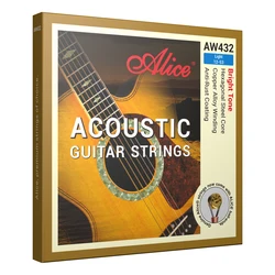 Alice AW432 1 Set Acoustic Guitar Strings 011-052, 012-053 Light,Super Light Copper Alloy Wound Anti-Rust Guitarra Parts
