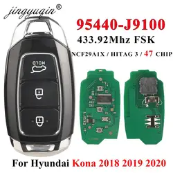 Jingyuqin 95440-J9100 zdalnie sterowany kluczyk samochodowy 433mhz ID47 do Hyundai Kona 2018 2019 2020 z automatycznym sterowaniem zbliżeniowym Smart KeylessGo