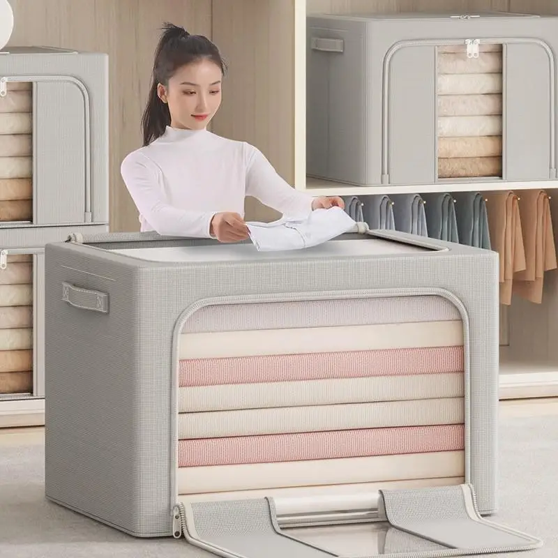 

Large Ox Cloth Storage Box Home Quilt Clothes Toy Organizer Box Bedroom Storage Solution Simple Design High Capaci
