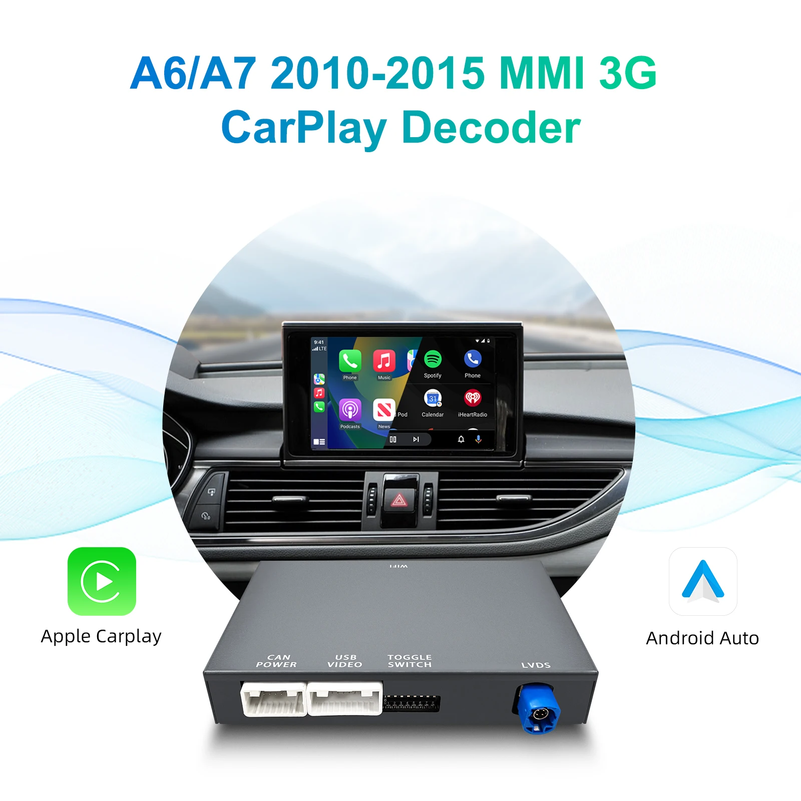 OEM Screen Upgrade Decoder Box for Audi A6 Audi A7 2010-2015, 6.5