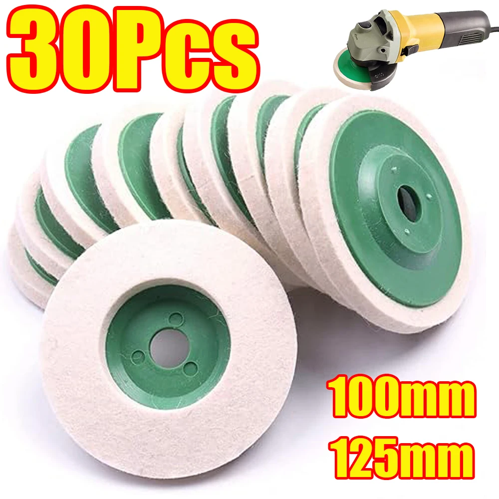 1-4Pcs 1/2'' Polishing Wheel Disc 100mm 125mm Wool Angle Grinder Wheel Felt Polishing Disc for Metal Ceramic Polishing Tool