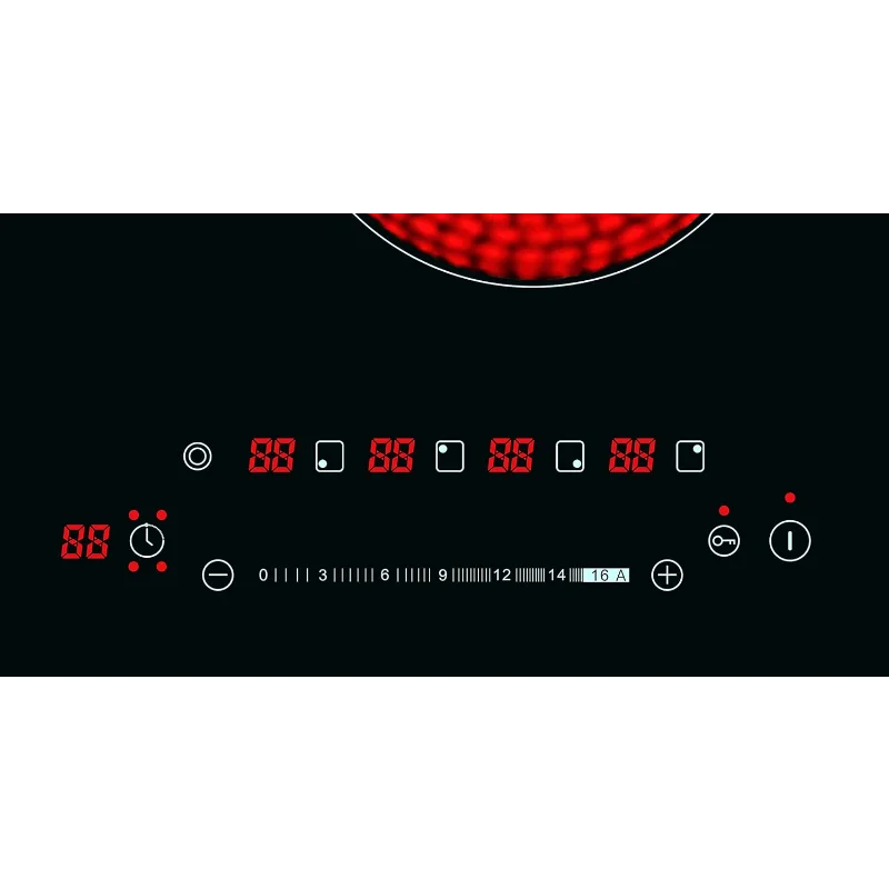 K&H 4 バーナー 24 インチビルトイン電気ストーブトップ放射セラミッククックトップスライダータッチコントロール 240V 7200W CE24-7206SL