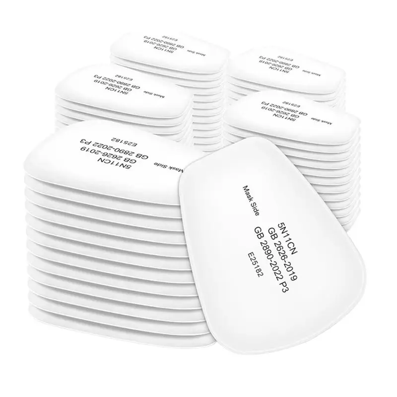 [NEW!A25P】 Respirator Filter Cotton, 100PCS 5N11 Replacement Particulate Filter For 6200, 6502 7502, 6800 And FF402 Series