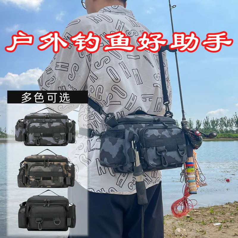 

Multifunctional Fishing Tackle Bag Waterproof Shoulder Storage for Outdoor Sports Rod Holder