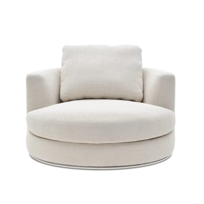 

Italian light luxury round sofa chair, rotatable Nordic simple modern linen round sofa