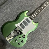 Free Shipping High Quality Electric Guitar Mahogany Body Light Green SG Electric Guitar Tuilp Tuners Chrome Hardware