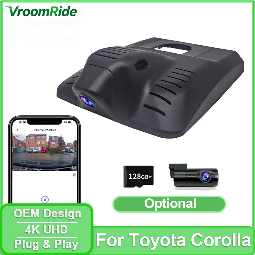 4K Dash Cam For Toyota Corolla Hybrid 2026 2025 2024 2023 2022 2021 2020 2019 Hatch & Hatchback & Sedan Car DVR UHD Night Vision