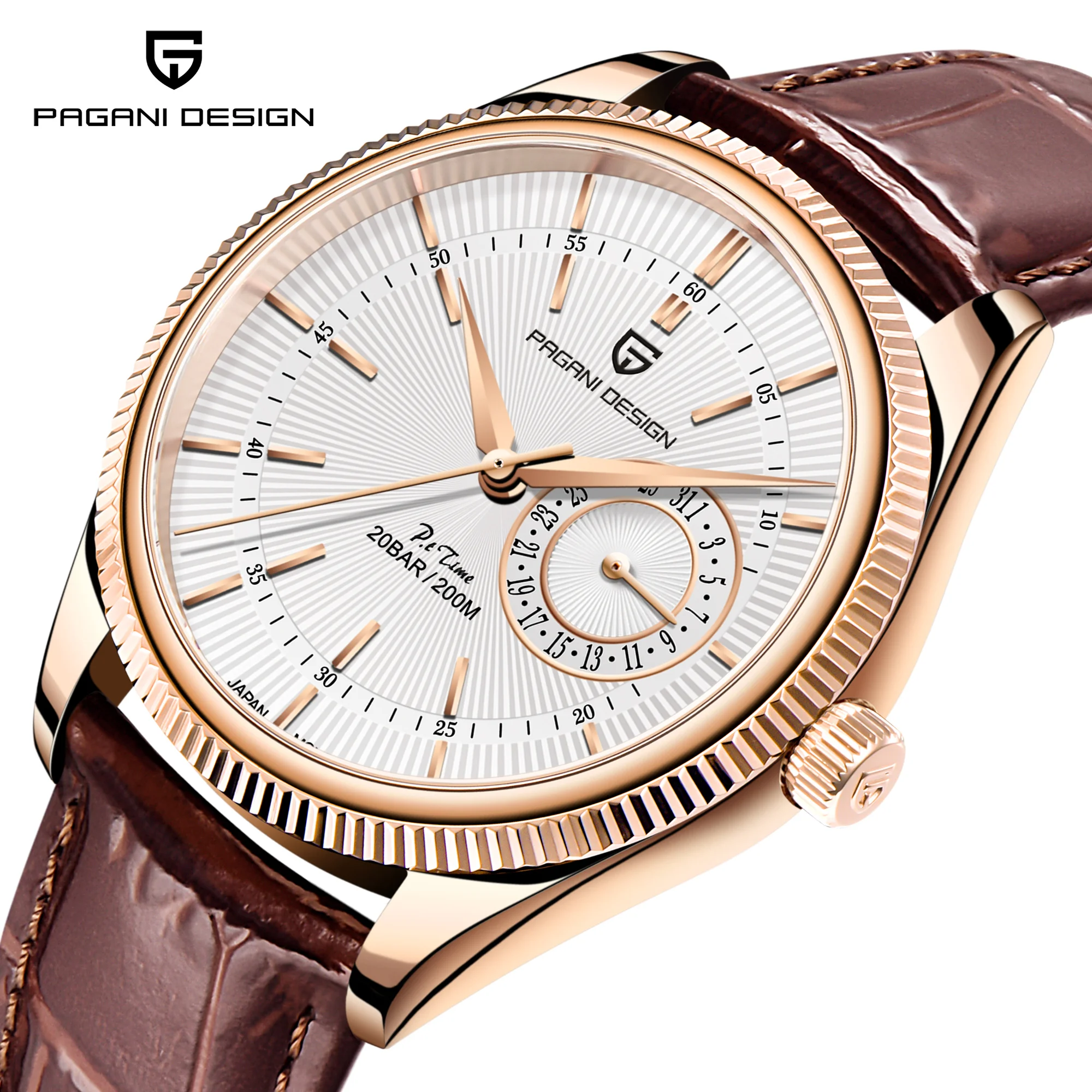 Pagani Design New VH65 Top Brand Men's 20bar Waterproof Clock Sapphire Leather Mechanical Second Walking Quartz Watch limited - view 3