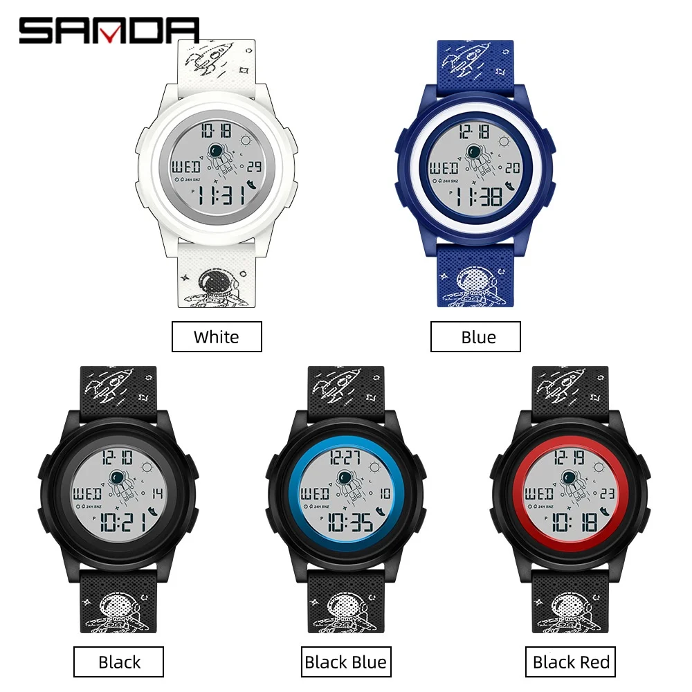 SANDA 2122 Electronic Watch Men and Women Astronaut Creative Watches Sports Waterproof Date Digital Wristwatches for Student
