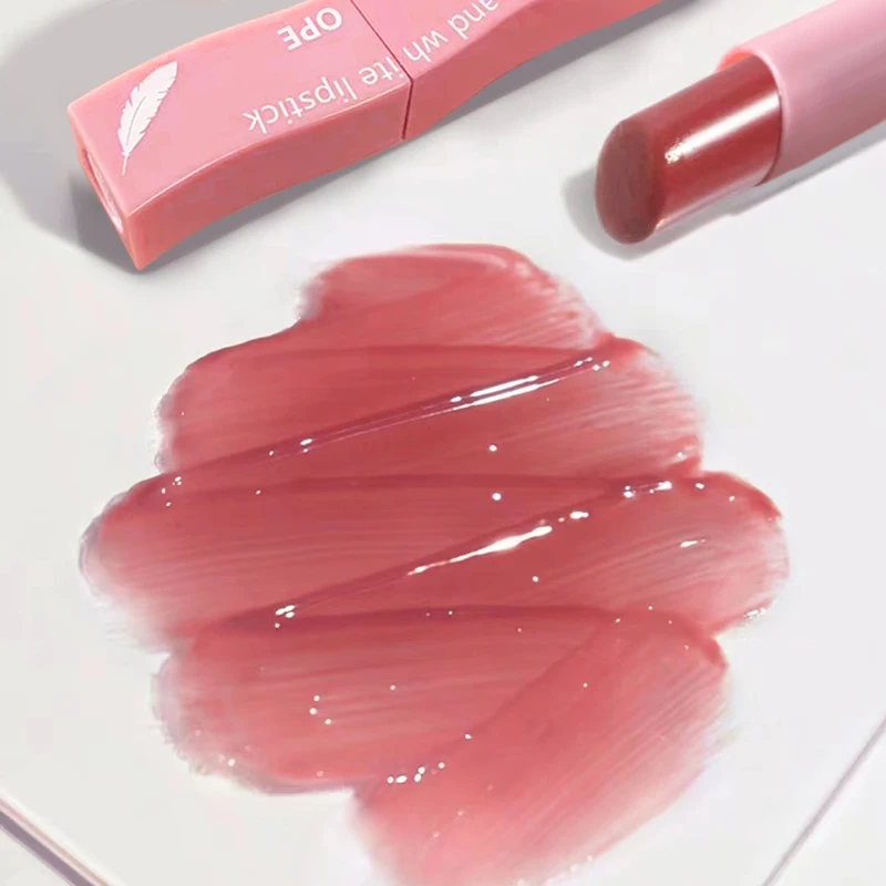 女の子と女性のためのミラーウォーターふっくらとしたリップグロス、高度に着色されたリップステイン、ピンク、光沢と保湿、長持ち