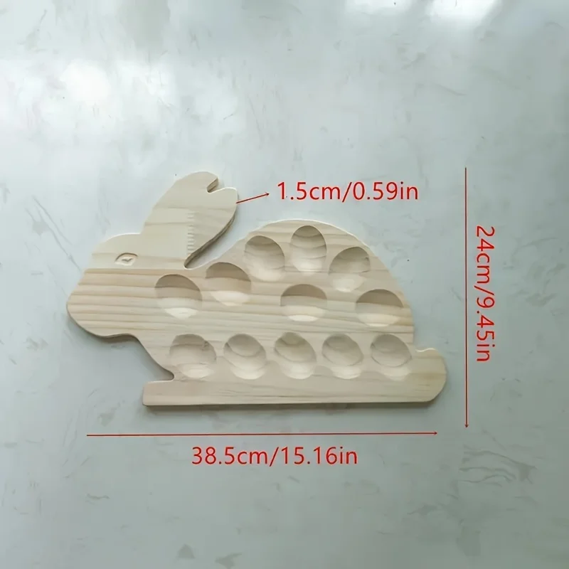 1pc Bunny Egg Holder Easter Rabbit Egg Holder, Bunny Plate Egg Tray Deviled Egg Plate Pinewood Deviled Egg Dish For Easter Devil