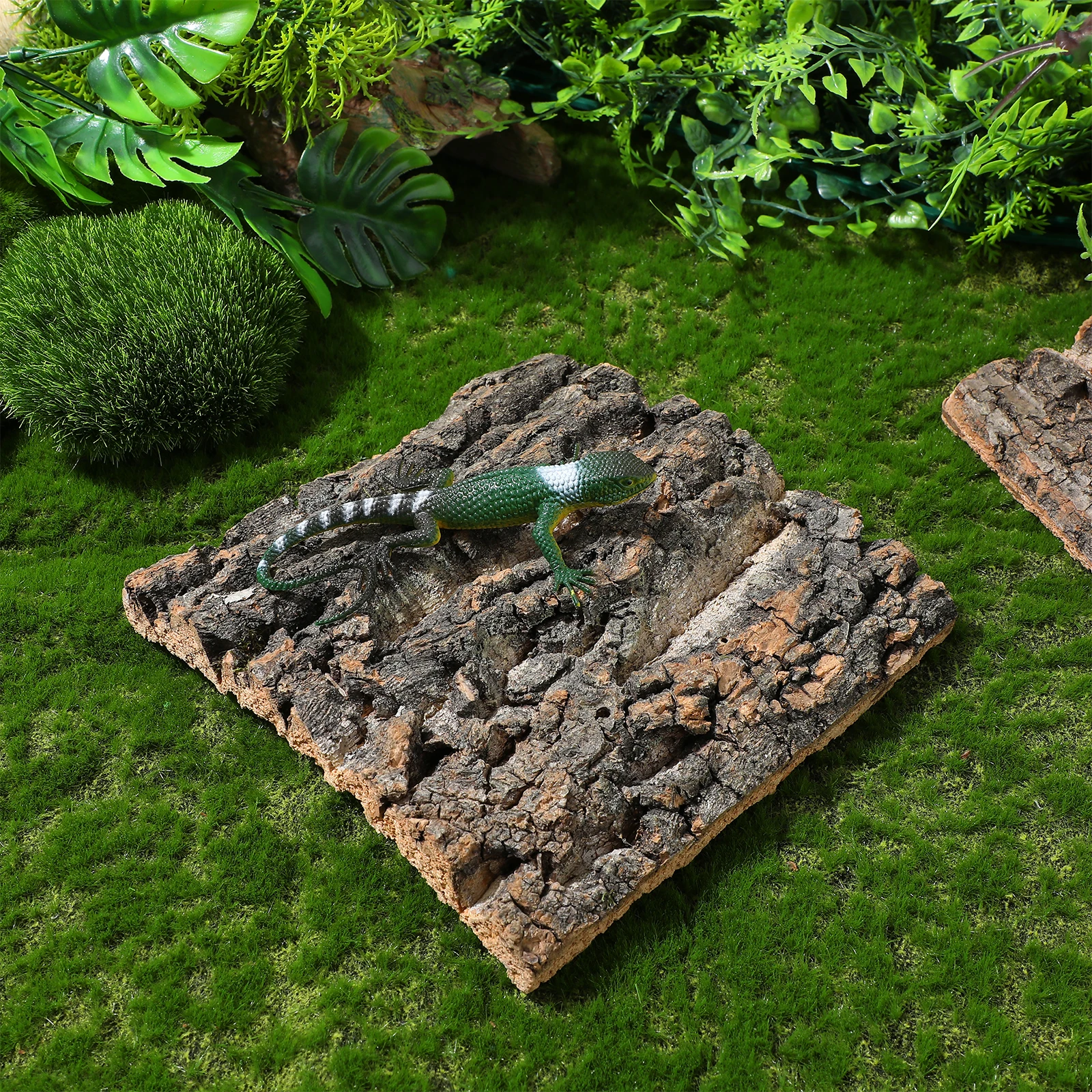 

4 Pcs Fish Tank Decoration Decors Cork Bark Flat Background Decorations Backgrounds Aquarium Natural Bearded Dragon Accessories