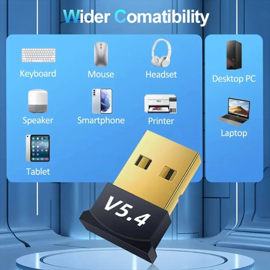USB بلوتوث محول بلوتوث 5.4 5.3 5.1 5.0 دونغل أجهزة إرسال الصوت اللاسلكية استقبال للكمبيوتر المحمول ويندوز 11/10/8.1/7