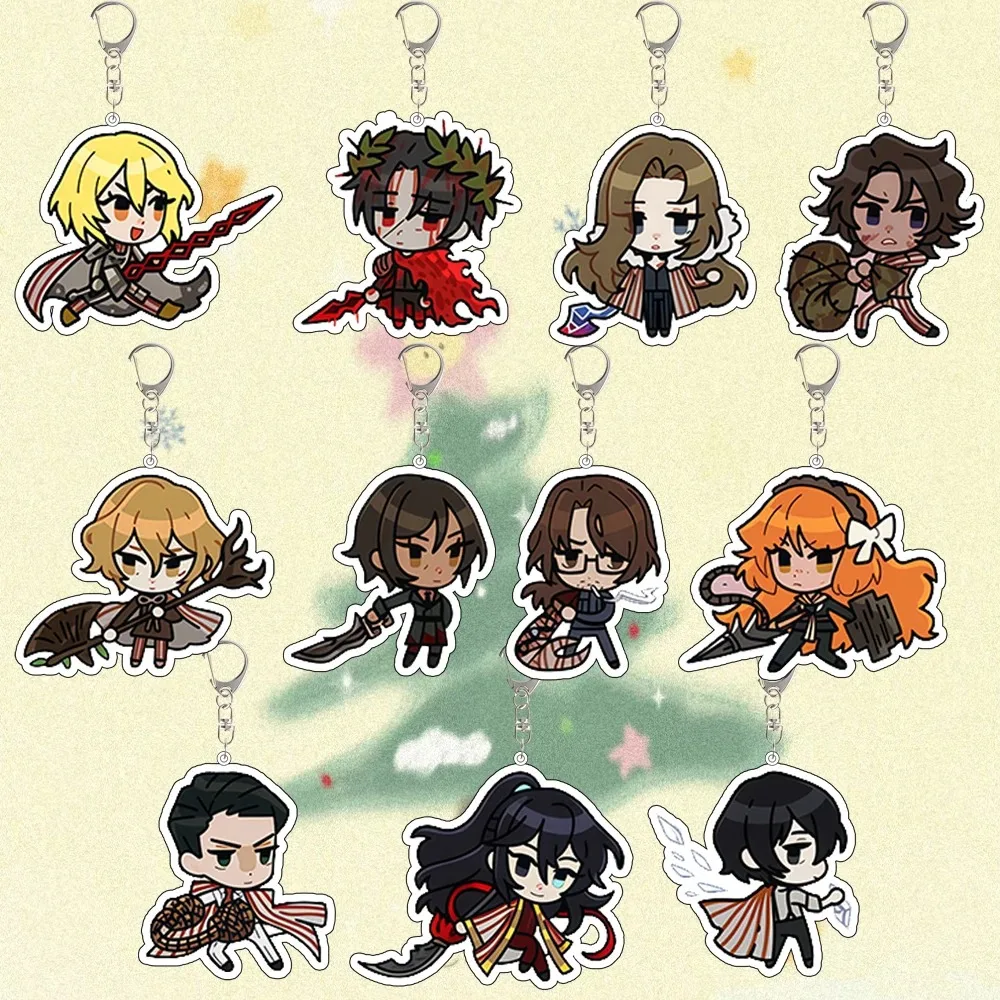 Llavero Acrílico de YiSang Sinclair, Meursault, Heathcliff y Rodion del Juego Limbus Company, Regalo para Amigos, Accesorio para Mochila