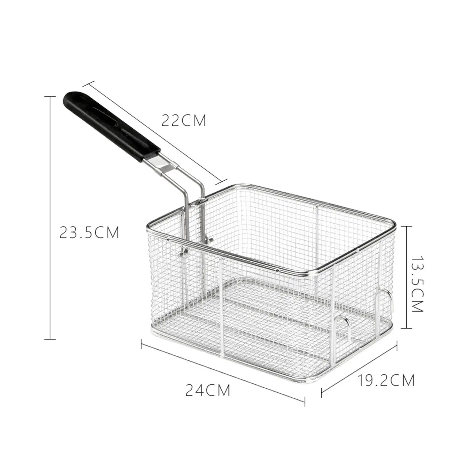 Deep Fry Basket Strainer Basket Multipurpose Kitchen Cooking Tool with Handle Frying Basket for Restaurant BBQ Home Party