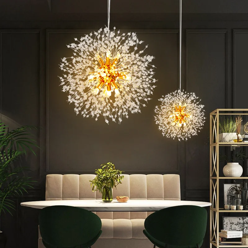 Modern Sky Star Fireball Crystal Pendant LED Lighting Dandelion Restaurant, Living Room Pendant, Bar Art Danish Luminaire