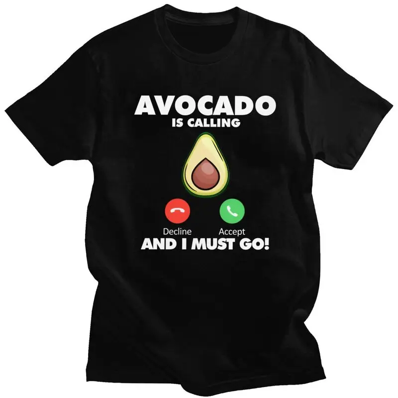 My Avocado Is Calling T-Shirt Pure Cotton Tee Tops Streetwear Round Neck Tshirts Casual Short-Sleeve Clothing Men Women
