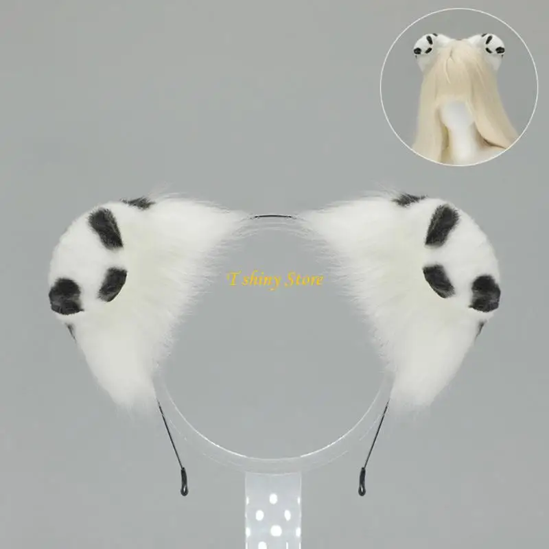 

N58F Animal Ear Headbands Soft Plush Hairband Photo Props Puppy Costume Hair Accessories For Christmas Stage Performances