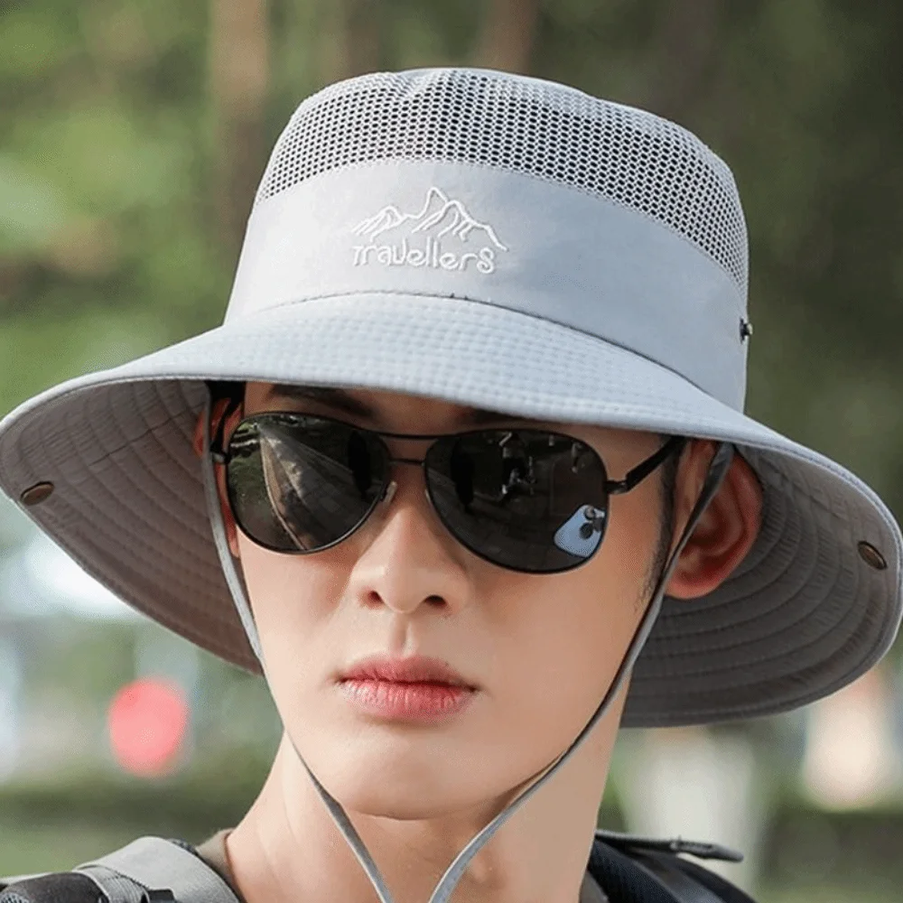 

Breathable Casual For Men Outdoor Polyester Visor Hat Women Sun Hat Bucket Hat With Neck Flap Summer UV Protection