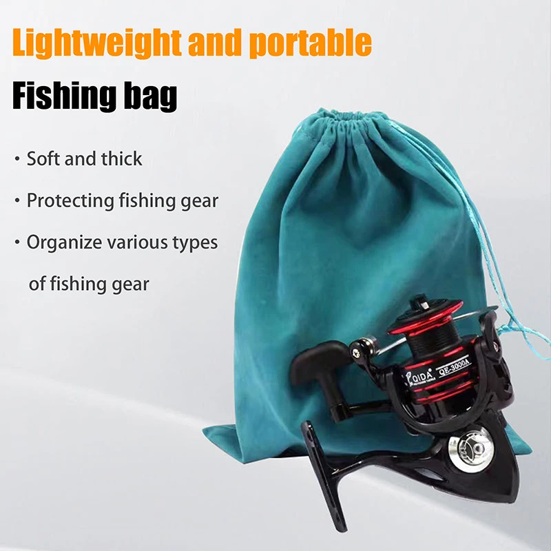 1/3PCS Fishing Tackle Fishing Gear Accessories Wheel Storage Pouch Bag Fishing Reel Bag Portable Drawstring Reel Protect