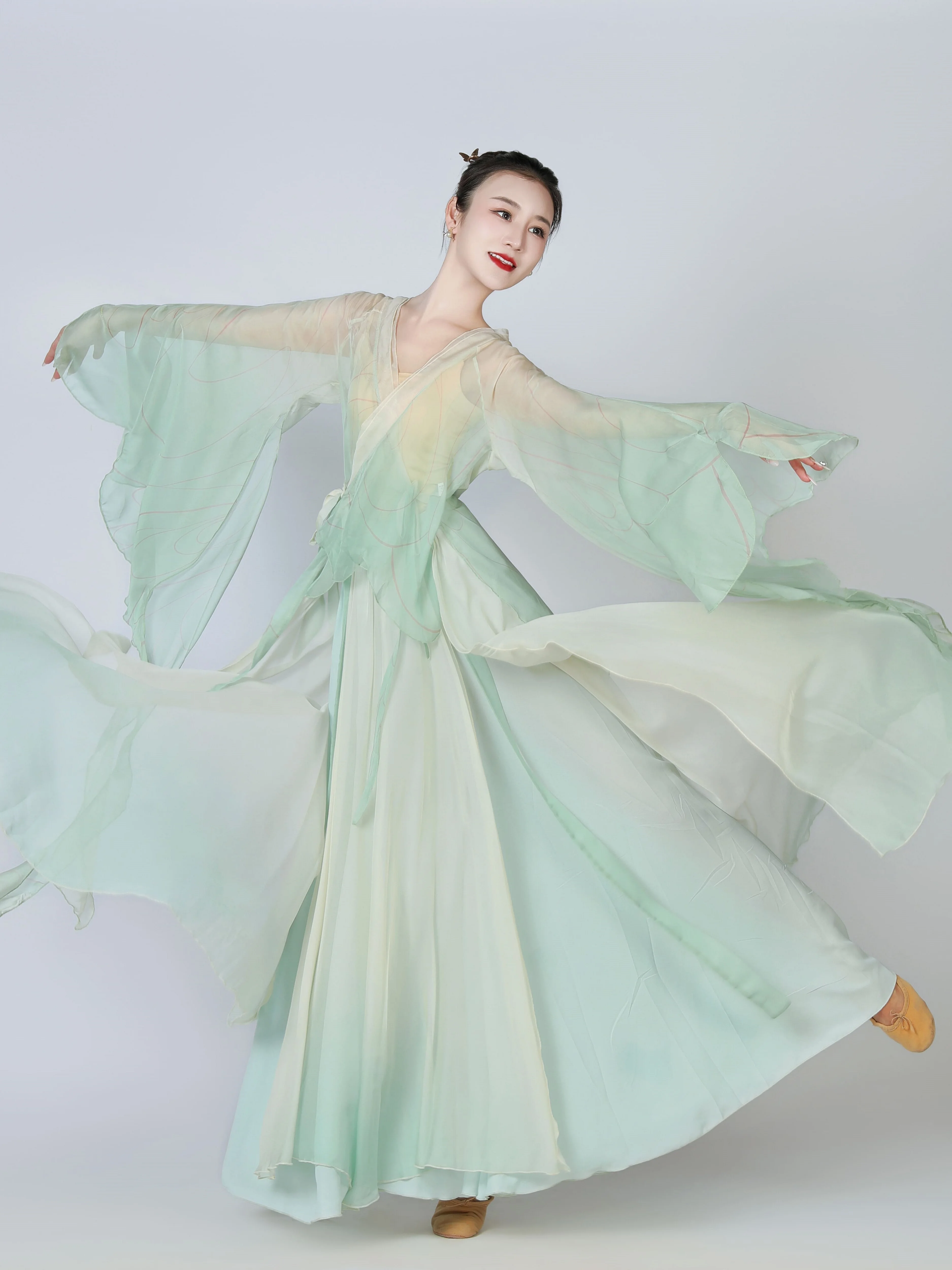 Taniec ludowy w stylu chińskim Klasyczna tancerka Kostiumy Hanfu Odzież damska Yangko Sukienka do ćwiczeń tanecznych na scenę