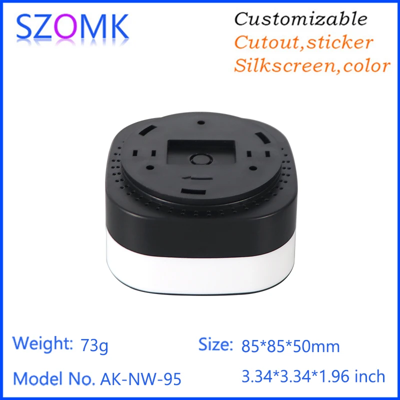 SZOMK AK-NW-95 85*85*50mm OEM ODM ABS Network Wireless Iot Sensor Smoke Fire Alarm Pm2.5 Plastic Enclosure Box