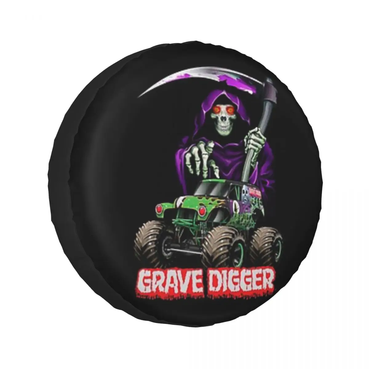 

Custom Classic Monster Jam Pattern Spare Tire Cover for Jeep SUV RV 4WD Pajero 4x4 Wheel Protector Covers 14" 15" 16" 17" Inch