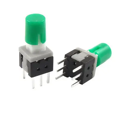 Green Round Cap 5.8 x 5.8mm x 13mm Tactile Tact Push Button Switch Lock