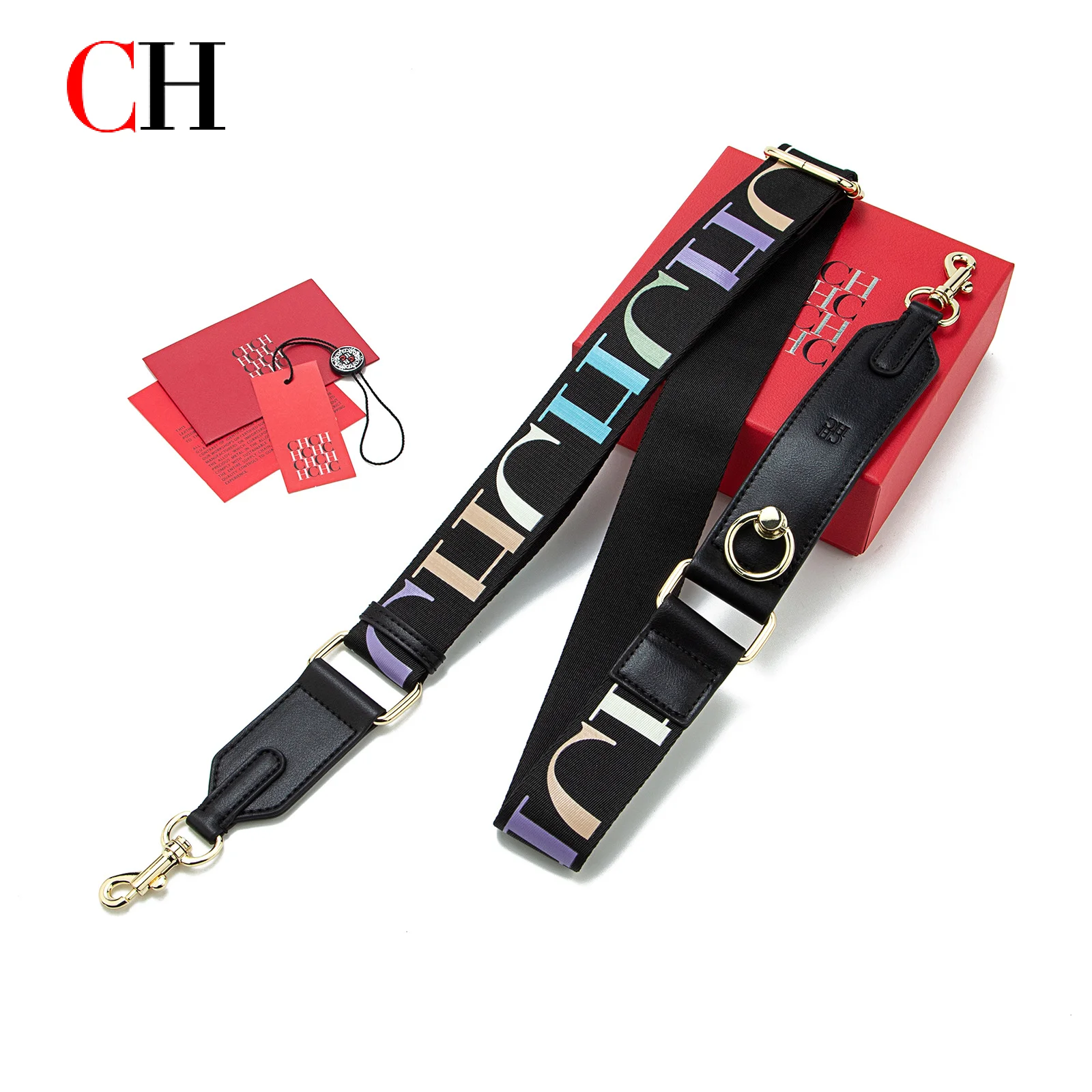 

CH Wide Adjustable Replacement Shoulder Crossbody Strap Handbag Accessories Gold Hardware Leather Pads