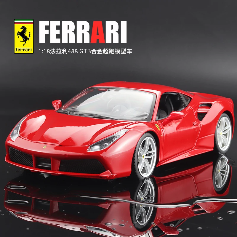 

Модель автомобиля Bburago FERRARI 488 GTB из сплава 1:18, статическая металлическая модель автомобиля для коллекционирования, подарок B314