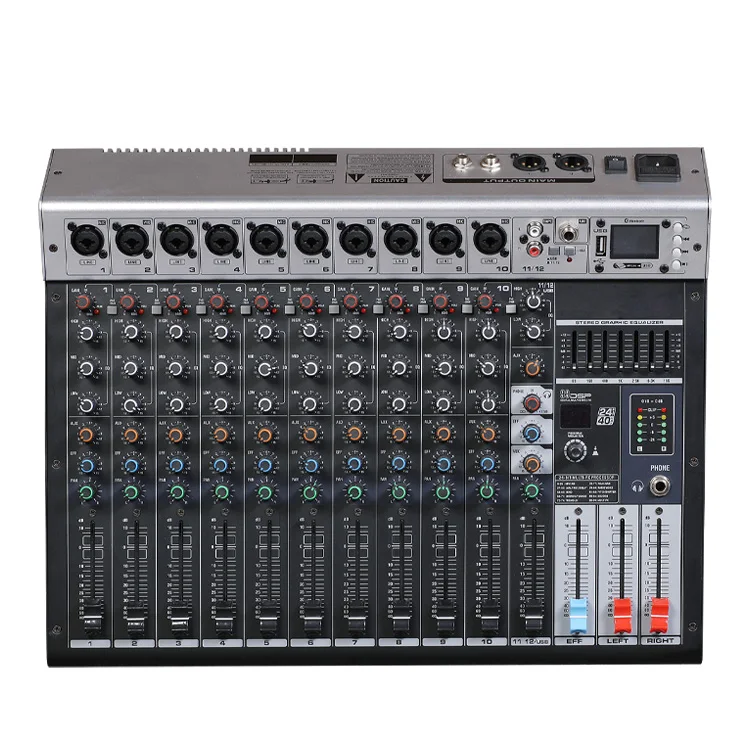 Xtuga GBR-12 12 channel 7-segment equalization adjustment MP3 playback automatic recording profess audio mixer